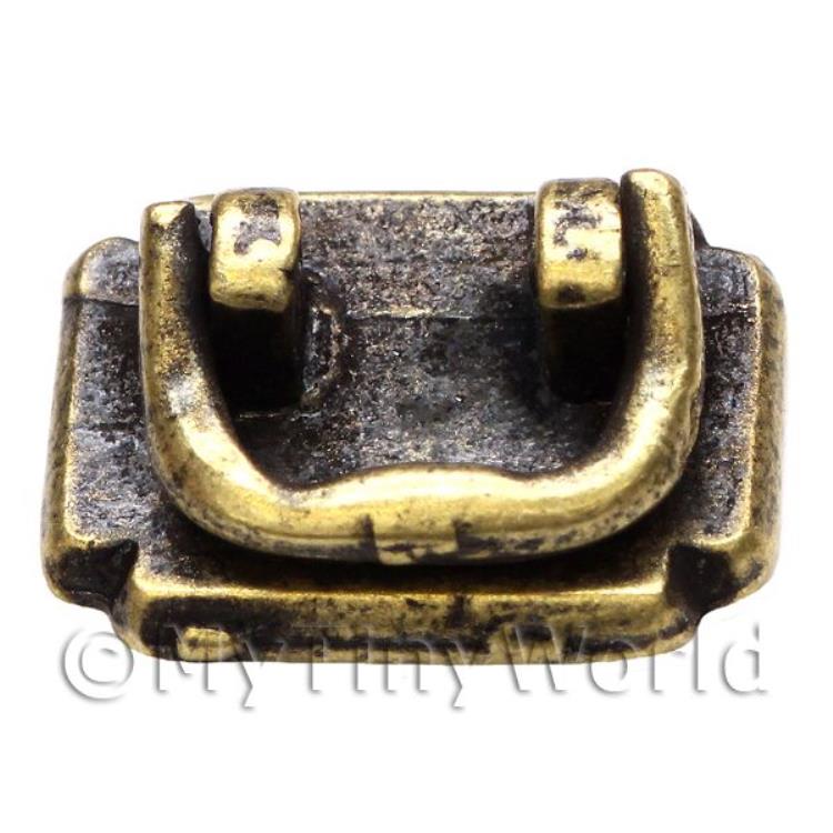 Dolls House Miniature 1:12th Scale Antique Brass Oblong Drop Handle