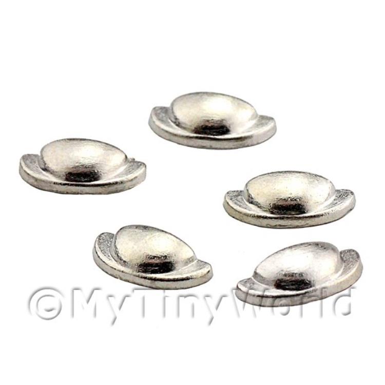 Dolls House Miniature Set of 5 Silver Effect Metal Handles