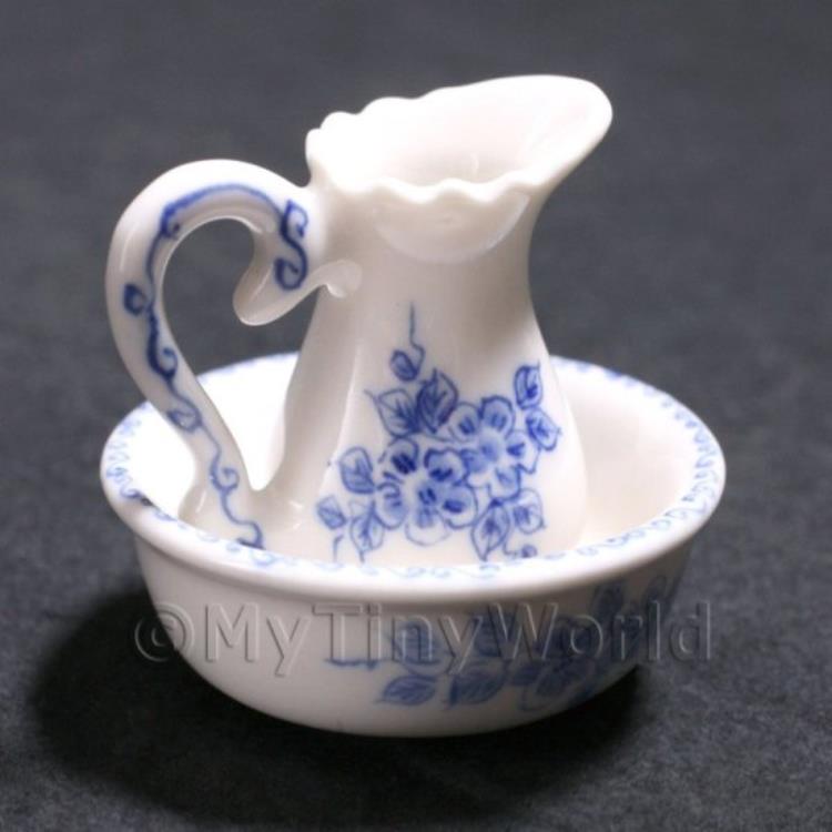 Dolls House Miniature Victorian Jug and Wash Bowl