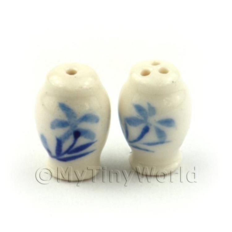 Dolls House Miniature Palm Design Ceramic Salt And Pepper Pot