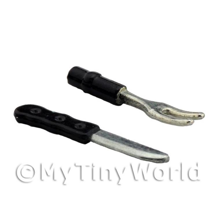 Dolls House Miniature Knife and Large Joint Fork Carving Set