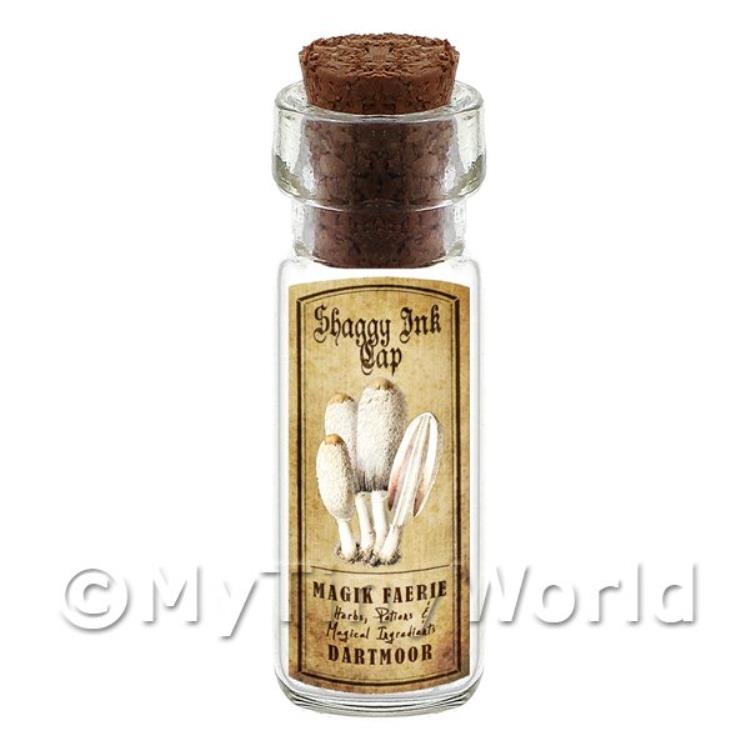 Dolls House Apothecary Shaggy Ink Cap Fungi Bottle And Colour Label