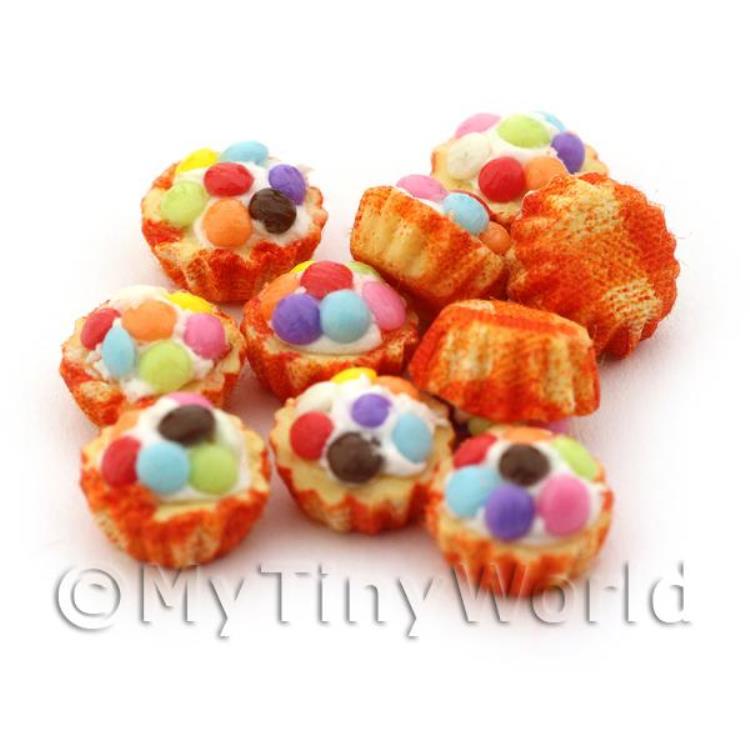 Miniature Spartie Topped Cupcake With A Orange Paper Cup