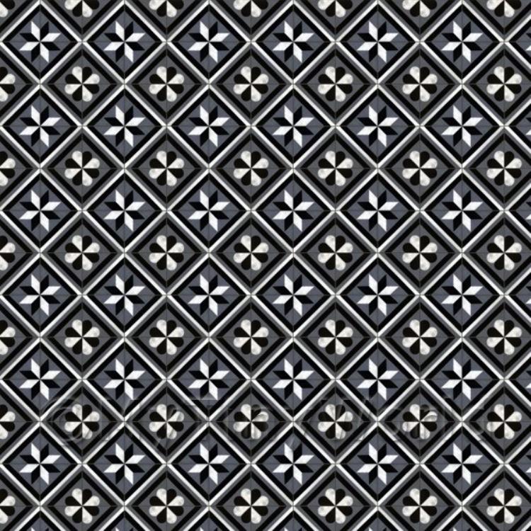 Miniature Charcoal And Grey Geometric Design Tile Sheet With Dark Grout