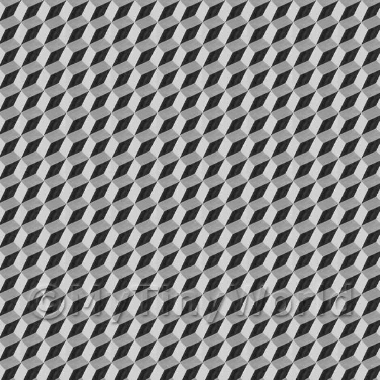 Miniature 3D Effect Light And Dark Grey Design Tile Sheet