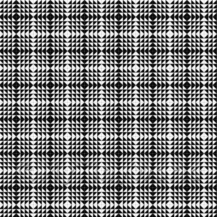 Miniature Black And White Triangular Pattern Tile Sheet With Grey Grout