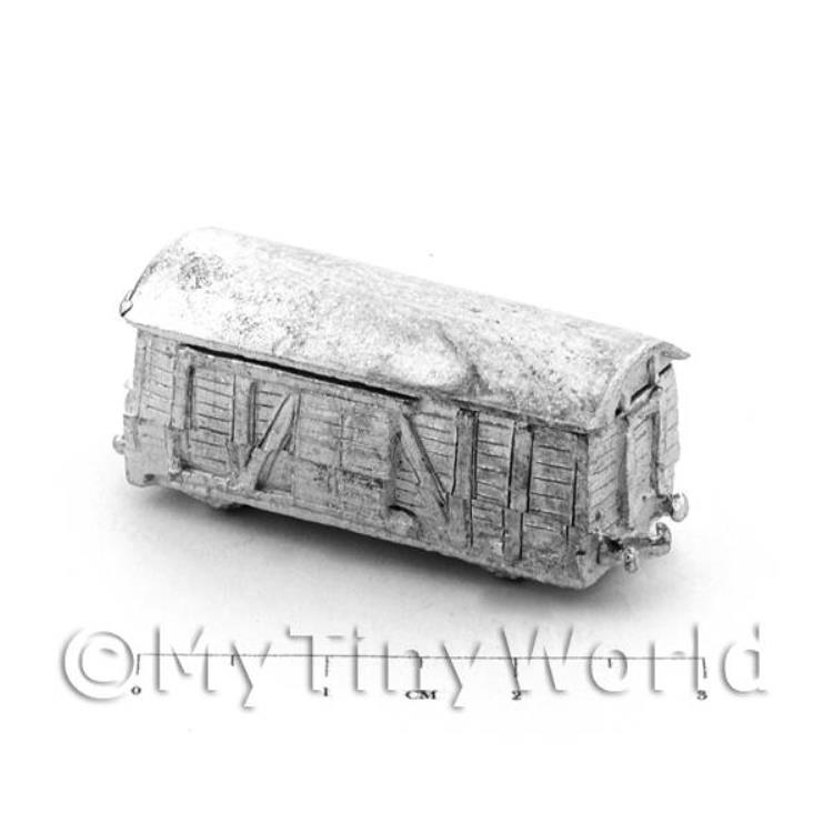 Dolls House Unpainted Metal Small Covered Railway Carriage