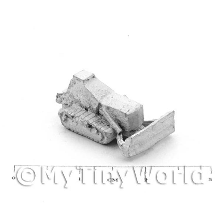 Dolls House Miniature Unpainted Metal Armoured Bulldozer