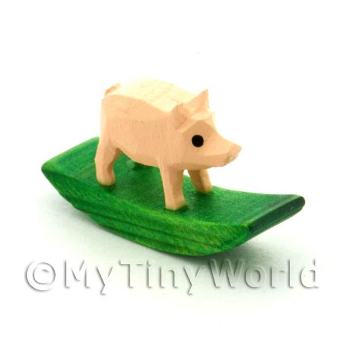 German Crafted Dolls House Miniature 20mm Rocking Pig