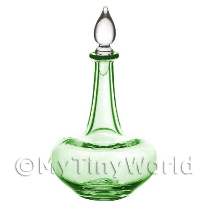 Dolls House Miniature Handmade Green Apothecary Style Glass Flask