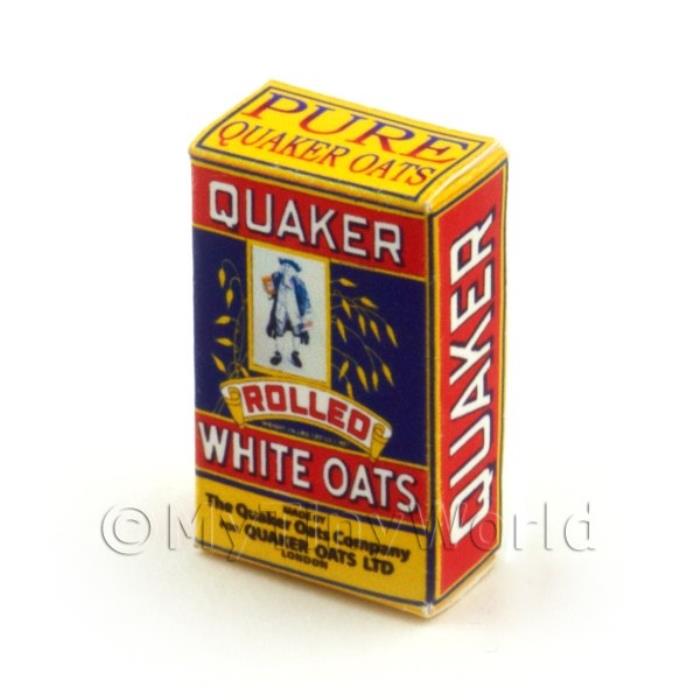 Dolls House Miniature Quaker Rolled White Oats Box