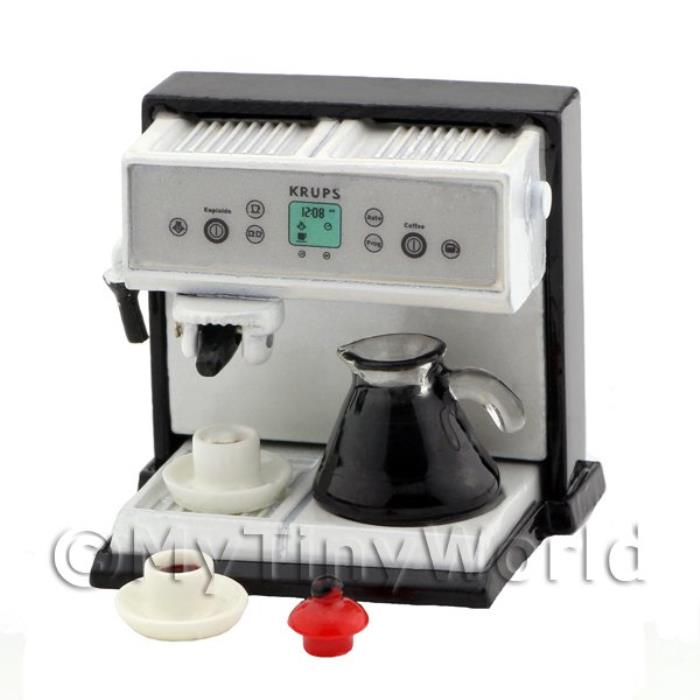 Dolls House Metal Coffee Machine With Jug And 2 Cups
