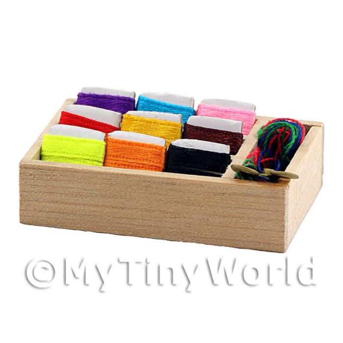 Dolls House Miniature Sewing Kit With Assorted Wools And threads