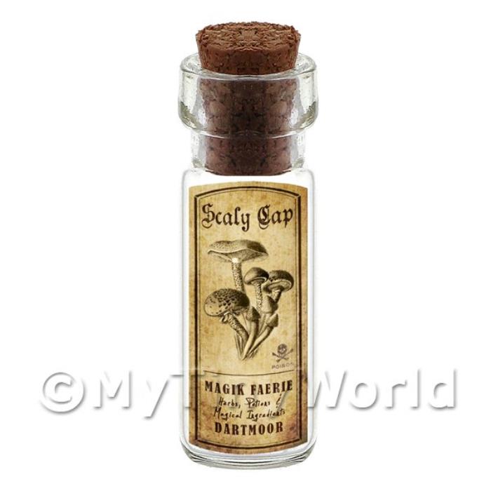 Dolls House Miniature Apothecary Scaly Cap Fungi Bottle And Label
