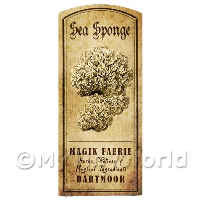 Dolls House Miniature Apothecary Sea Sponge Fungi Label