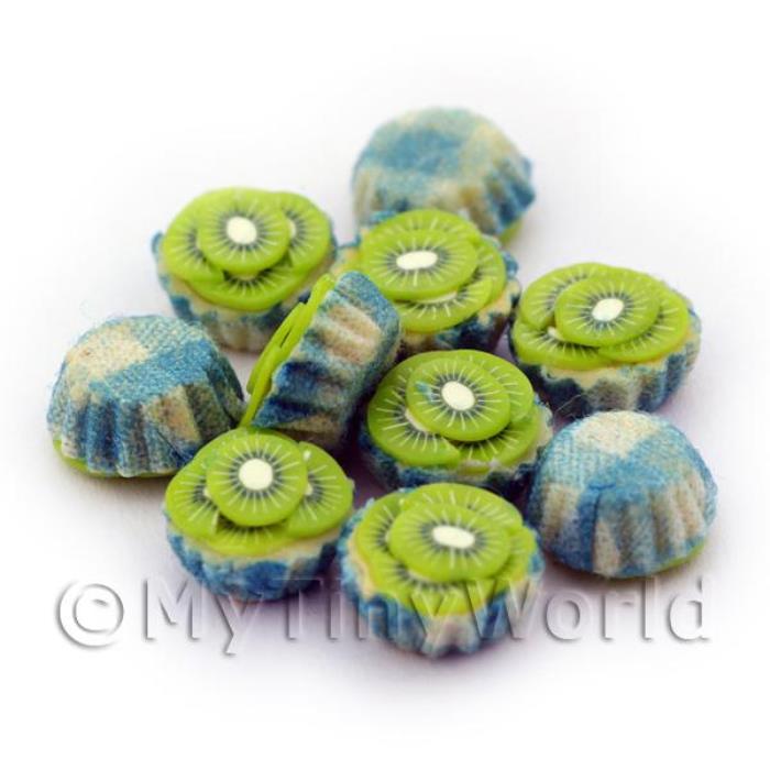 Miniature Kiwi And Cream Cupcake With A Blue Paper Cup