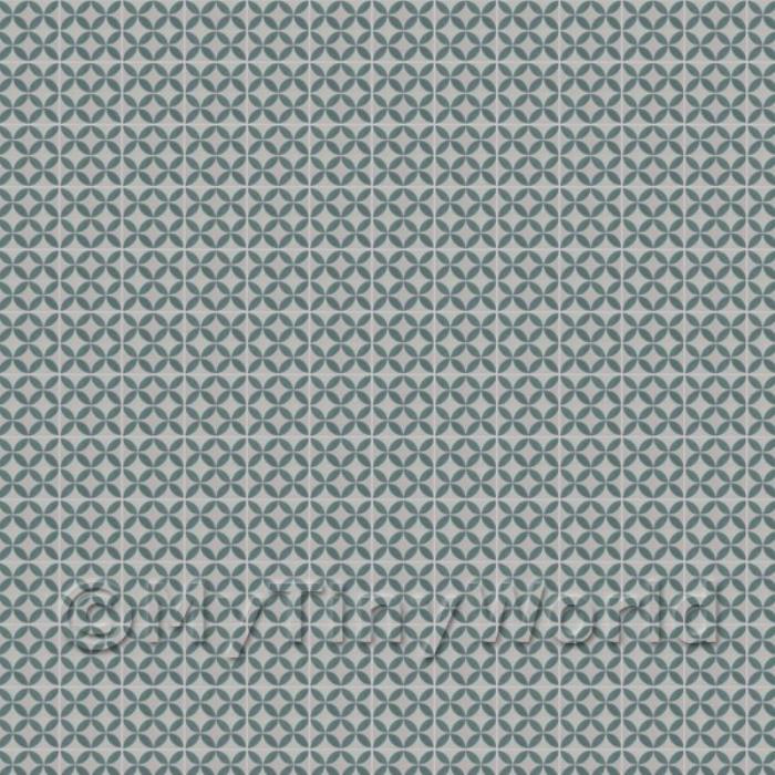 Miniature Blue/Green On Grey Circles Tile Sheet With Grey Grout