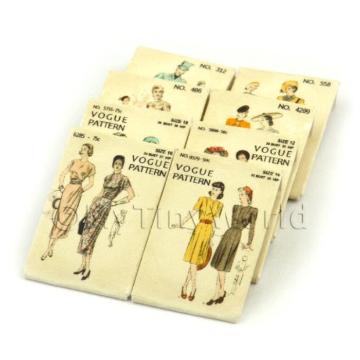 8 Miniature Vogue Dress Pattern Packets (DPPS08)