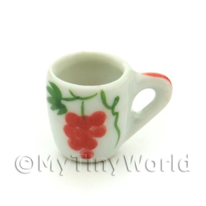 Dolls House Miniature Ceramic Soup Mug With Grape Design