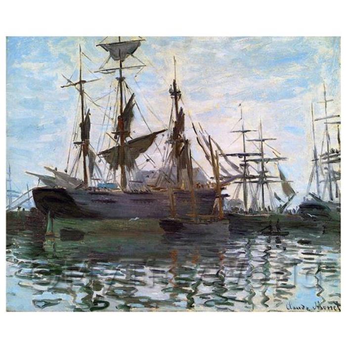 Claude Monet Painting - Ships In Harbor