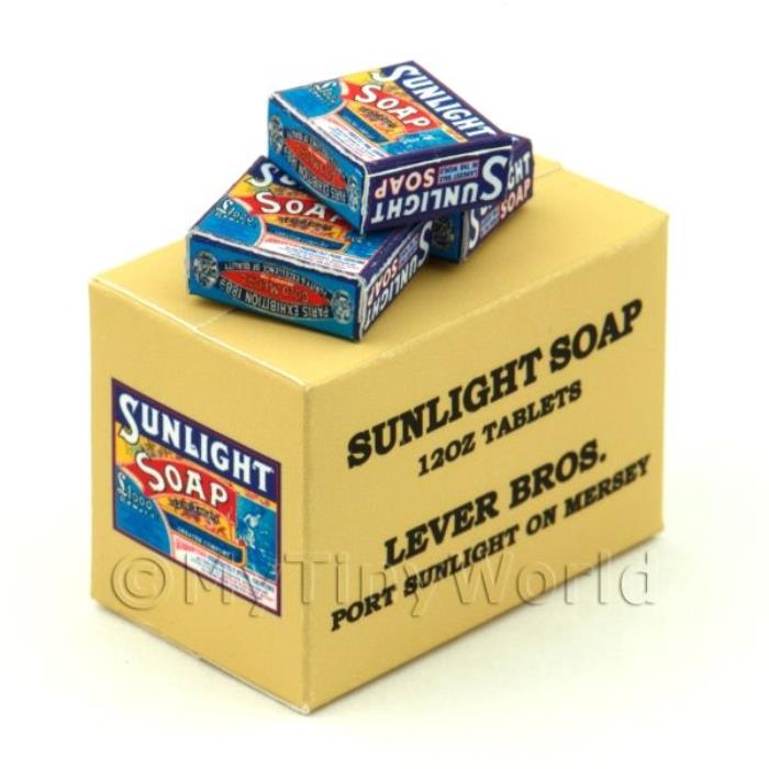 Dolls House Miniature Sunlight Soap Bar Stock Box And 3 Boxes