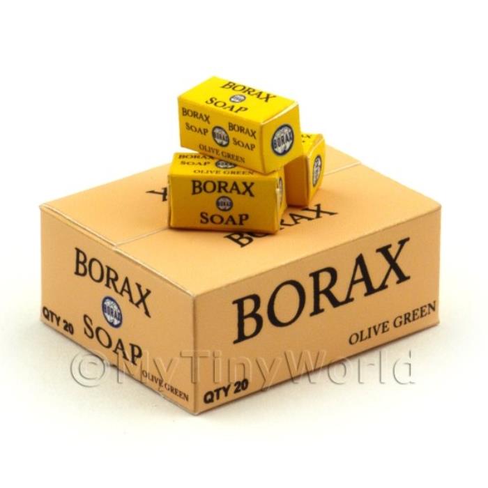 Dolls House Borax Soap Shop Stock Box and 3 Loose Boxes