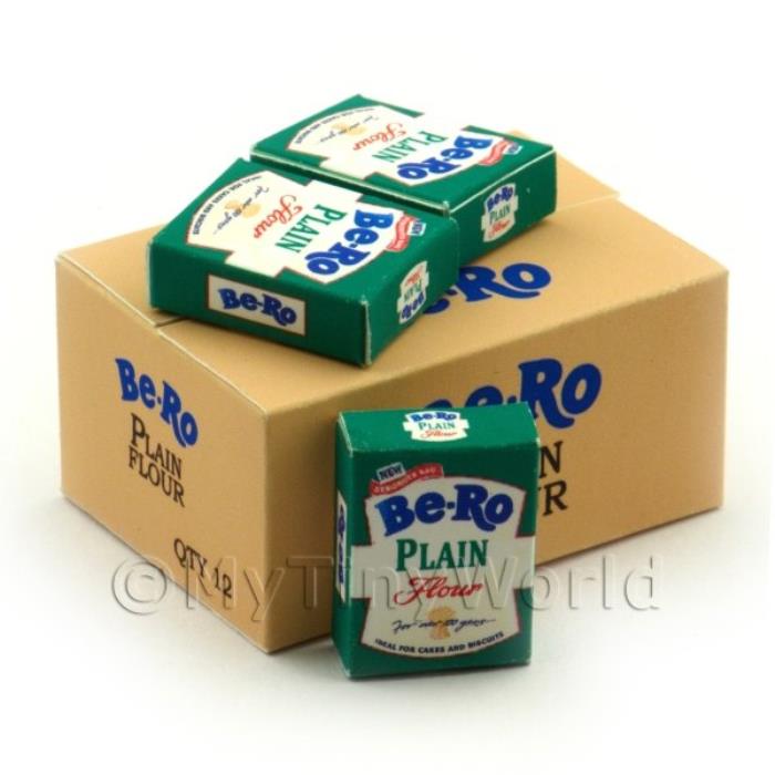 Dolls House Bero Plain Flour Shop Stock Box And 3 Loose Boxes