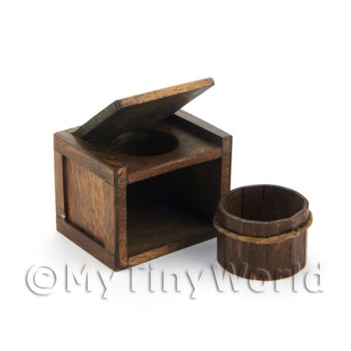 Dolls House Miniature Furniture - Tudor Period Wooden Toilet