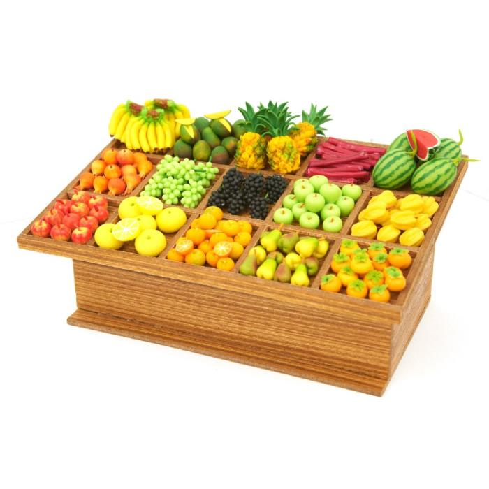 16 section dolls house miniature fruit counter