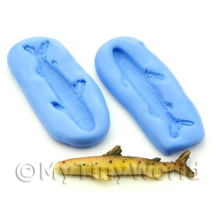 Dolls House Miniature Long Orange And Brown Silicone Fish Mould