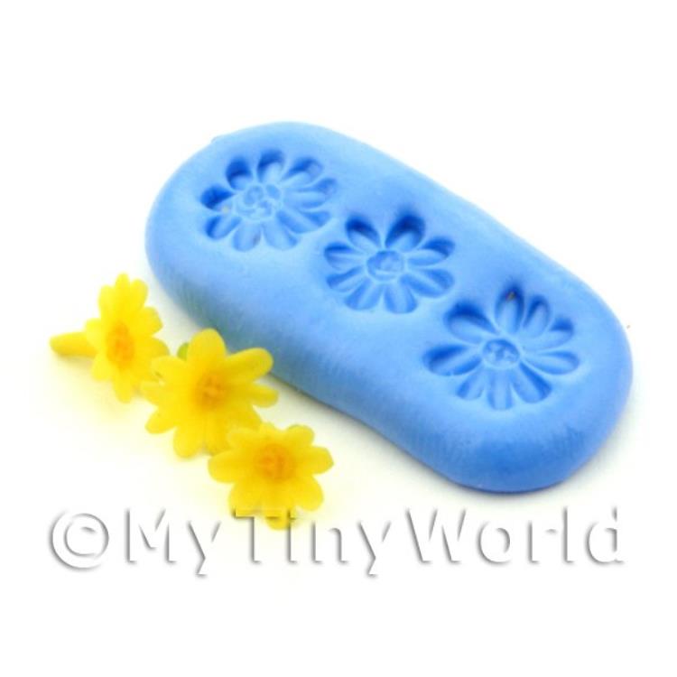 Dolls House Miniature Triple Flower Silicone Mould