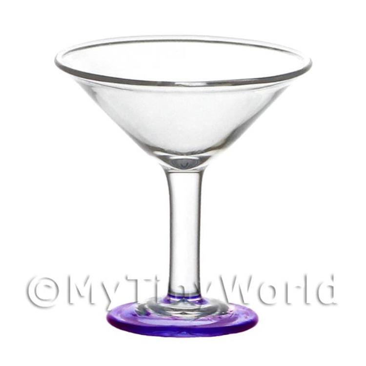 Dolls House Miniature Handmade Classic Martini Glass With Purple Base