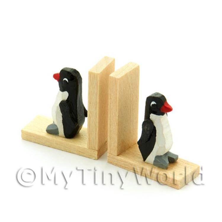 Pair Of Dolls House Miniature Penguin Book Ends