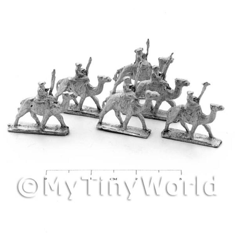 6 Dolls House Miniature Unpainted Metal Mahdist Camelry