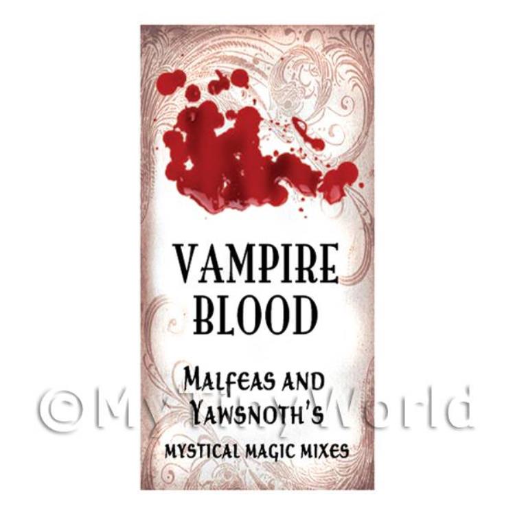 Dolls House Miniature Vampire Blood Magic Label Style 1