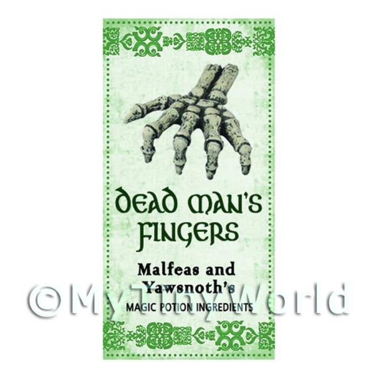 Dolls House Miniature Dead Mans Fingers Magic Label  (S3)