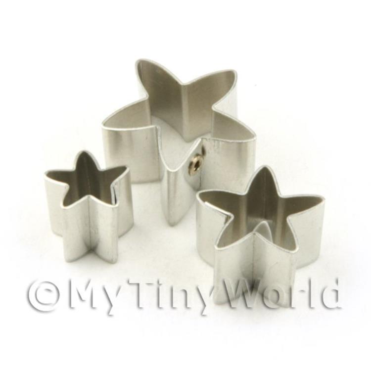 Set of 3 Assorted Size Metal Star Sugar Craft Cutters