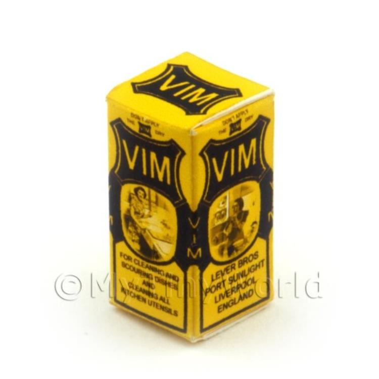 Dolls House Miniature Black And Yellow VIM Box