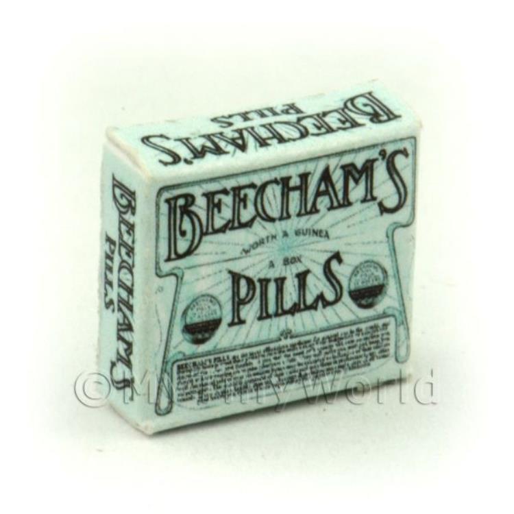 Dolls House Miniature Green Victorian Beechams Pills Box