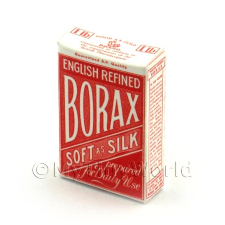 Dolls House Miniature Red Borax Soap Powder Box