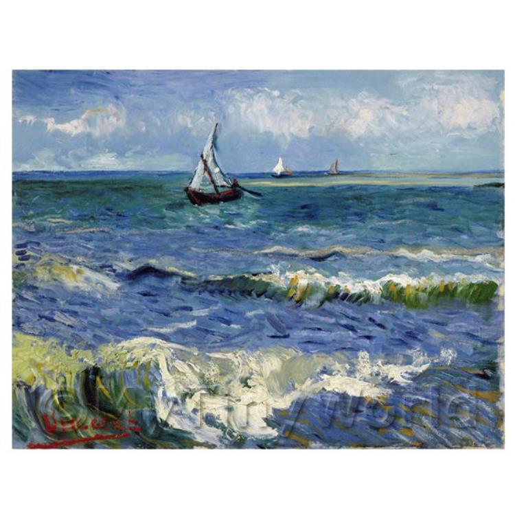 Van Gogh Painting - The Sea at Les Saintes-Maries-De-La-Mer