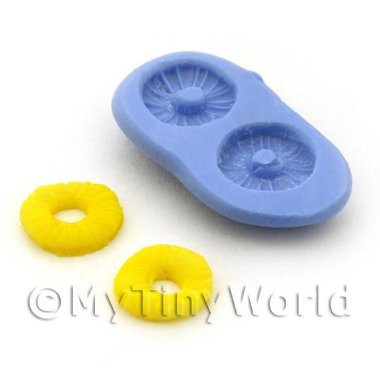Dolls House Miniature 2 Piece Reusable Pineapple Ring Silicone Mould