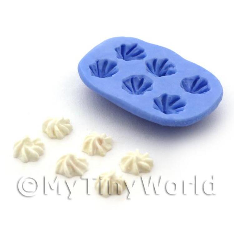 Dolls House 6 Piece Fancy Biscuit / Cream Swirl Reusable Silicone Mould