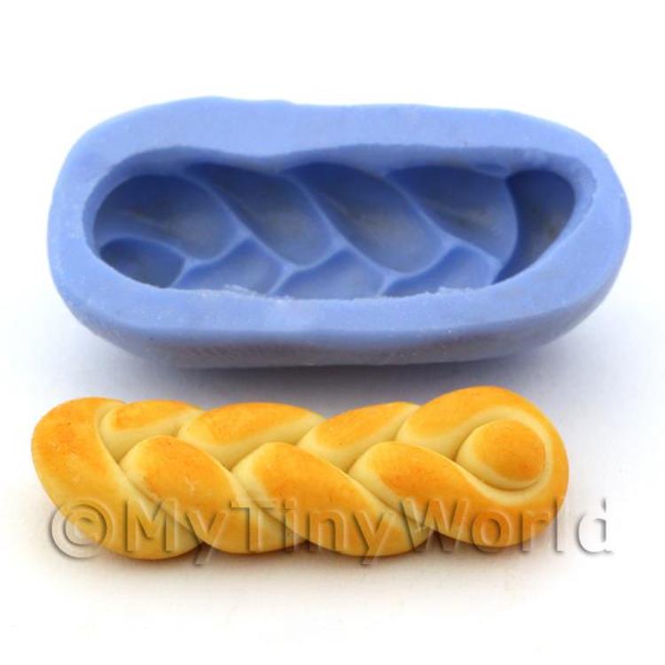 Dolls House Miniature Large Platted Loaf Reusable Silicone Mould
