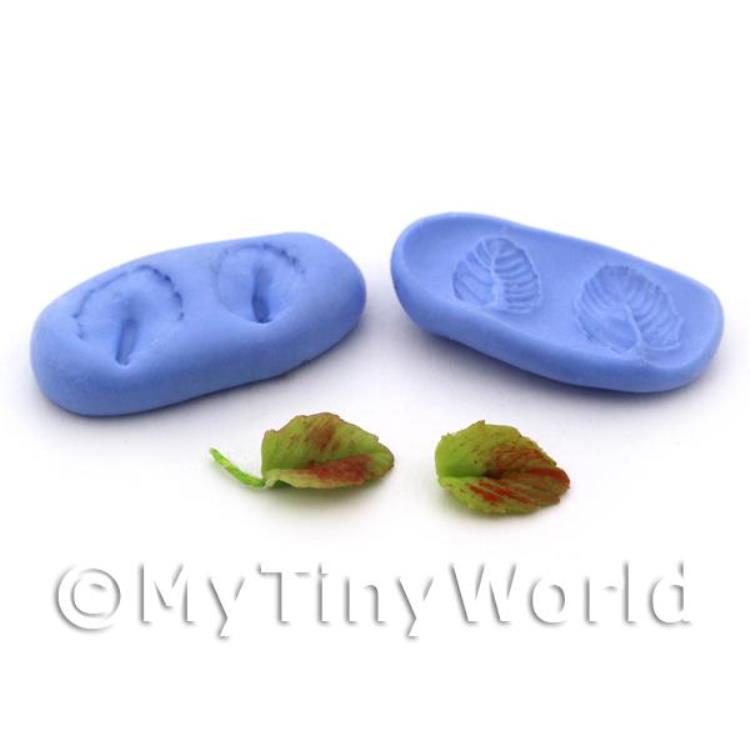 Dolls House Miniature 2 Piece Beech Leaf Silicone Mould