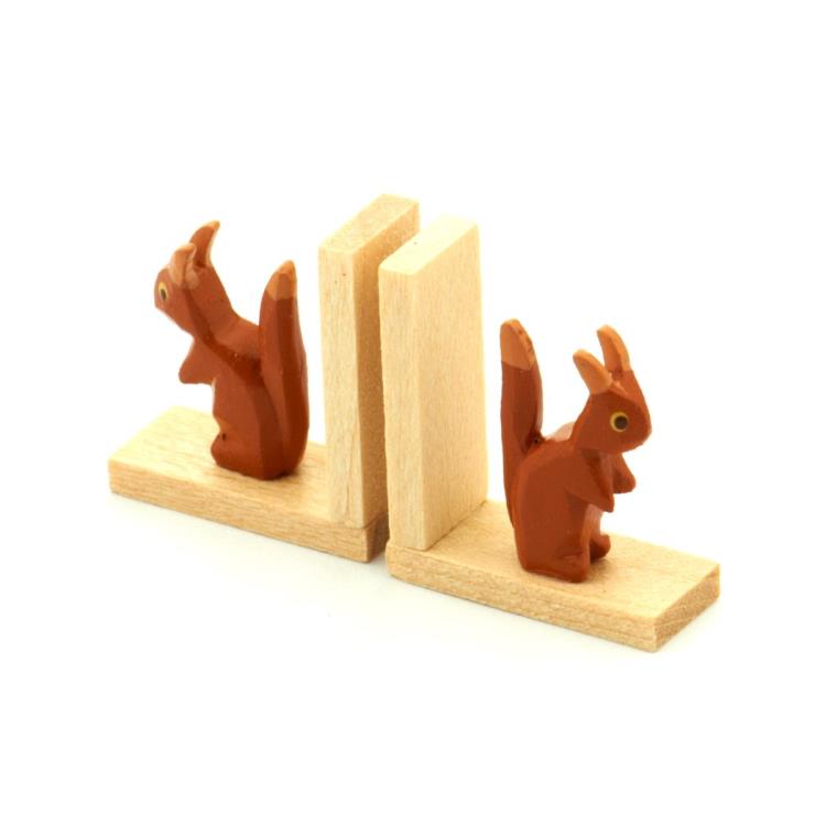 Handmade German Wood Squirrel Bookends