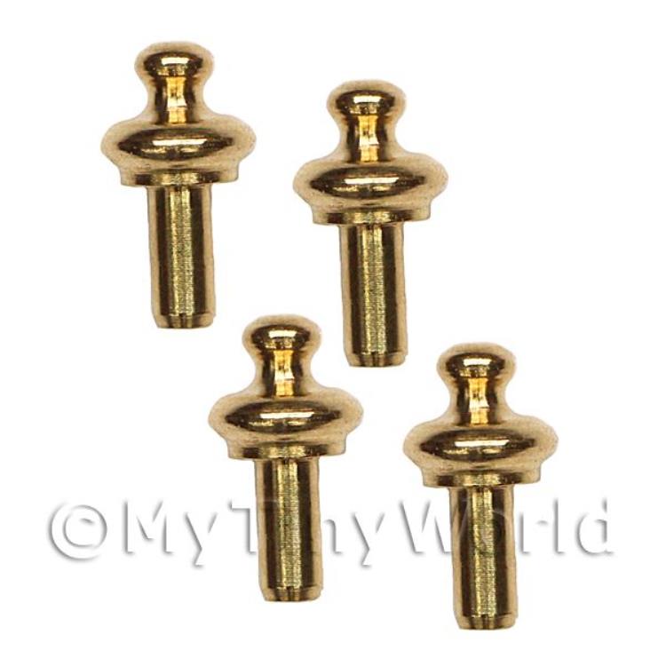 4 x 3mm Dolls House Miniature Brass Classic Door Knobs