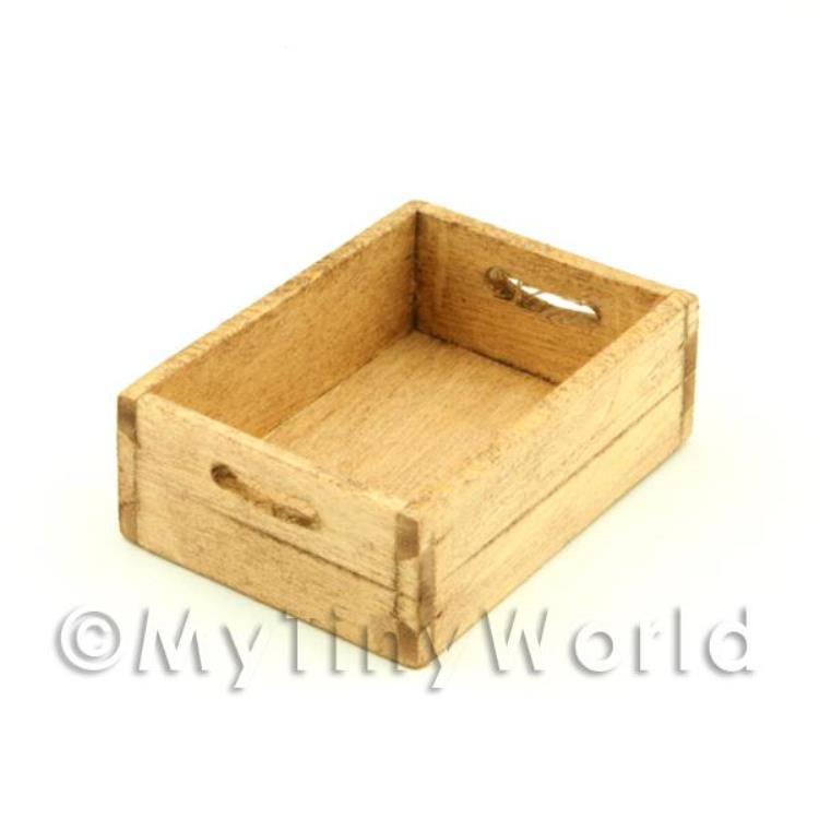 Dolls House Miniature Aged Wood Small Bottle Crate
