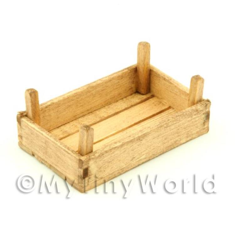 Dolls House Miniature Small Aged Wood Vegetable Crate