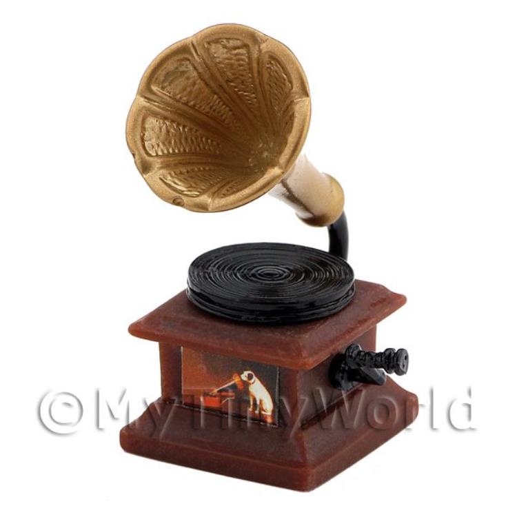 Dolls House Miniature Detailed Resin Cast Old Style Gramophone